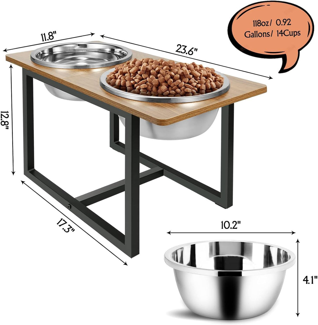 Spacnom Elevated Dog Bowls for Large Dogs