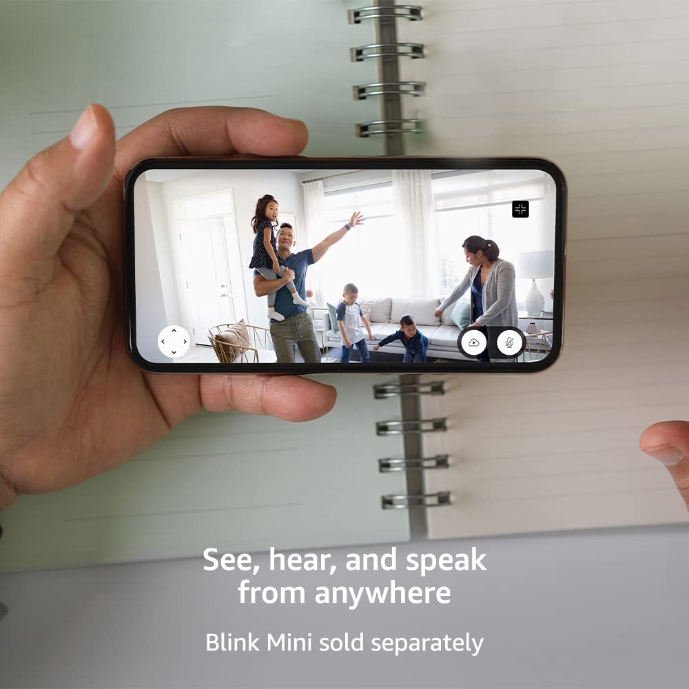 Blink Mini Pan-Tilt Camera, Rotating indoor plug-in smart security