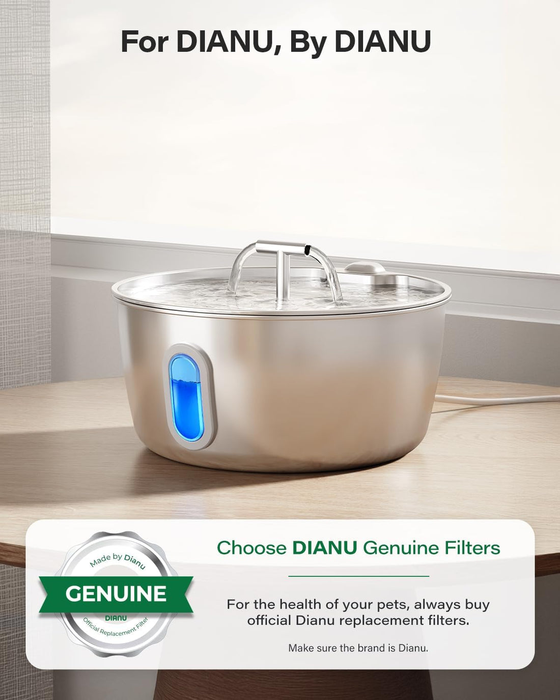 DIANU Official Cat Water Fountain Replacement Filters & Pre-Filter