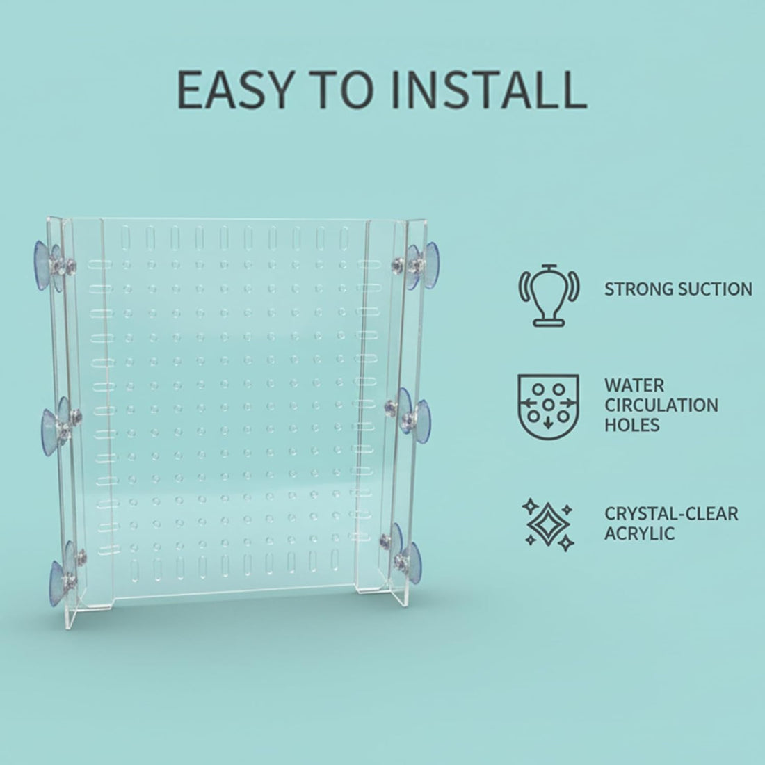 Fish Tank Separator 5 Gal, Acrylic Aquarium Divider with Suction Cups