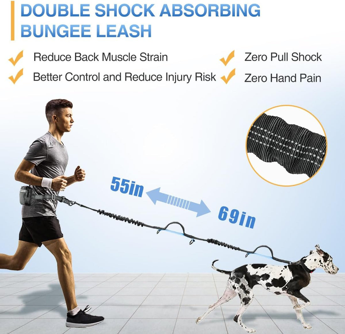 Kytely Hands Free Dog Leash with Zipper Pouch