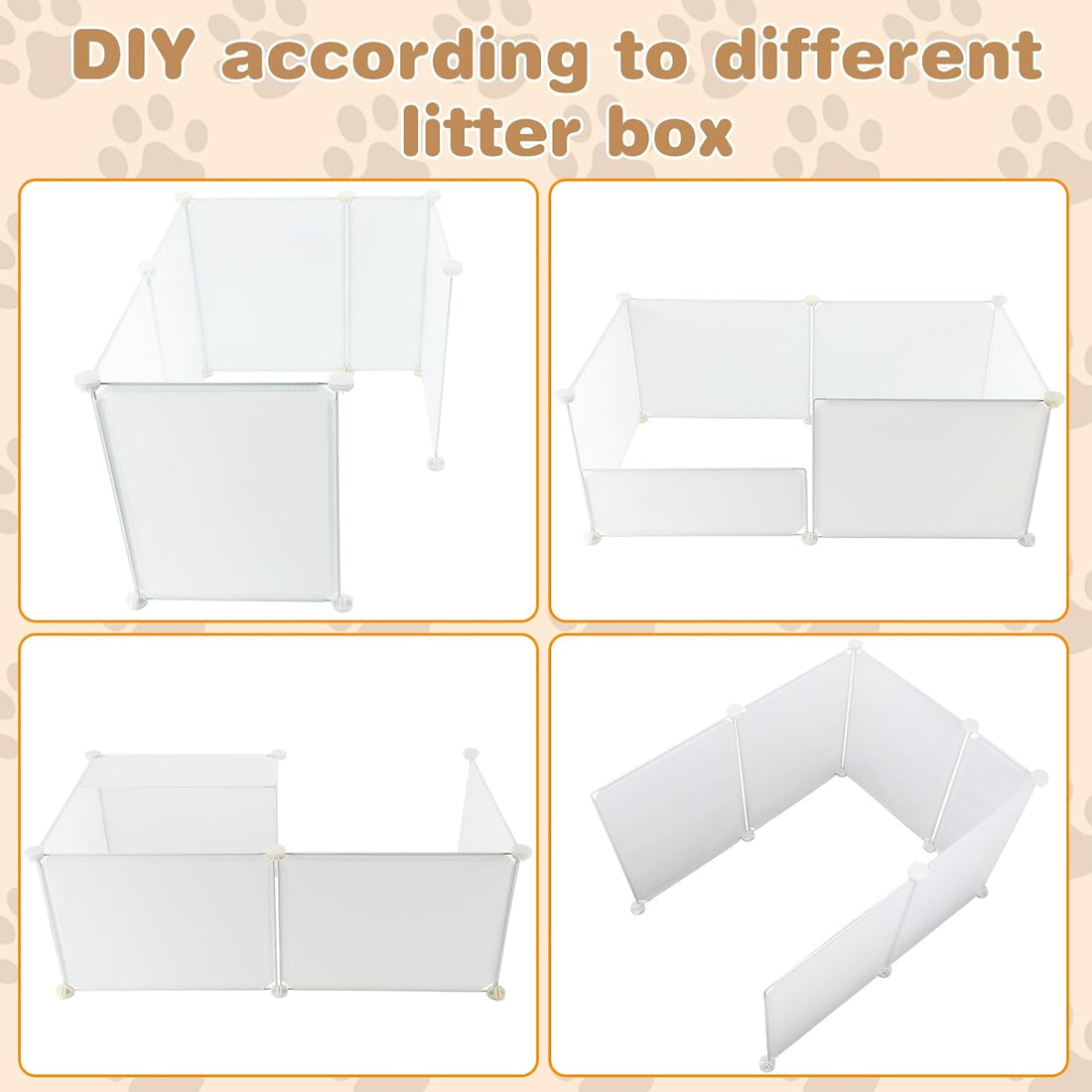 FHTONGE Large Cat Litter Box Enclosure Splash Guard to Protect Wall