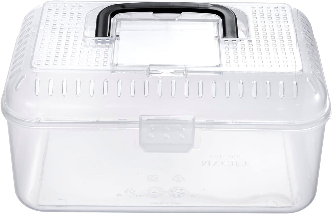 MyGift Reptile Carrier Critter Keeper Terrarium 9.5 x 6 Inch Clear