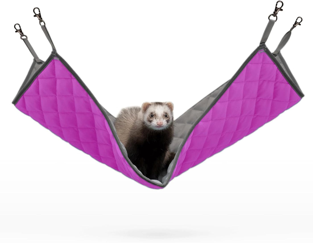 Paw Inspired Hanging Fleece Hammock for Small Animals, Gray/Light Gray