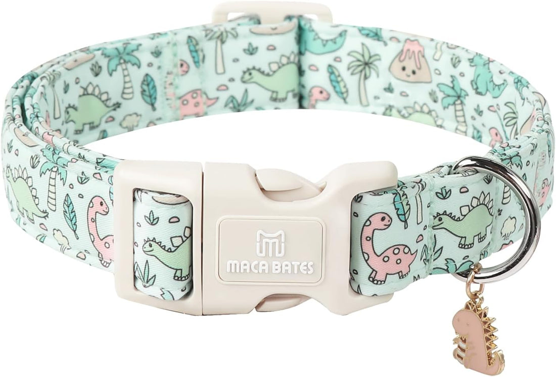 Maca Bates Fall Plaid Dog Collar,Pumpkin Charm,Small for Girl,BoyDogs