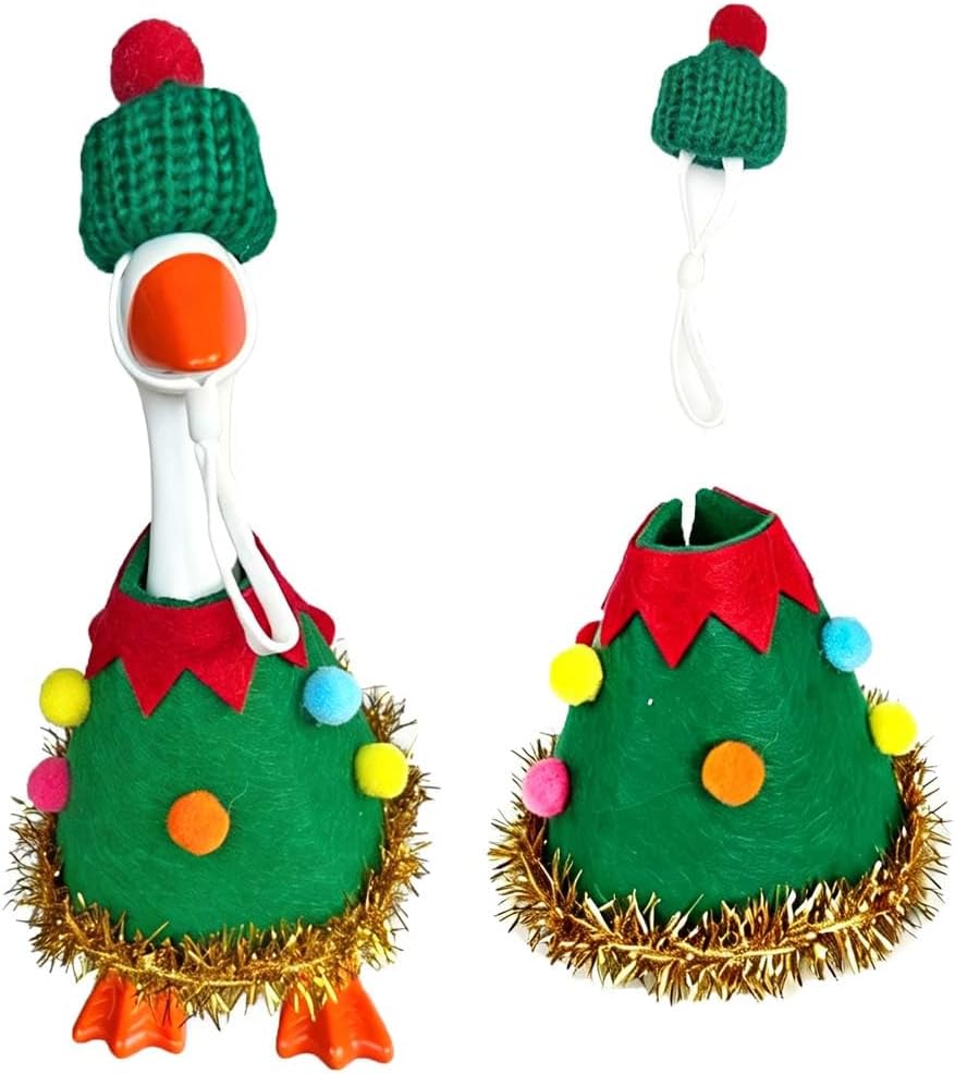 Christmas Desk Goose Outfits 7 Inch Desktop Geese Statue Clothes