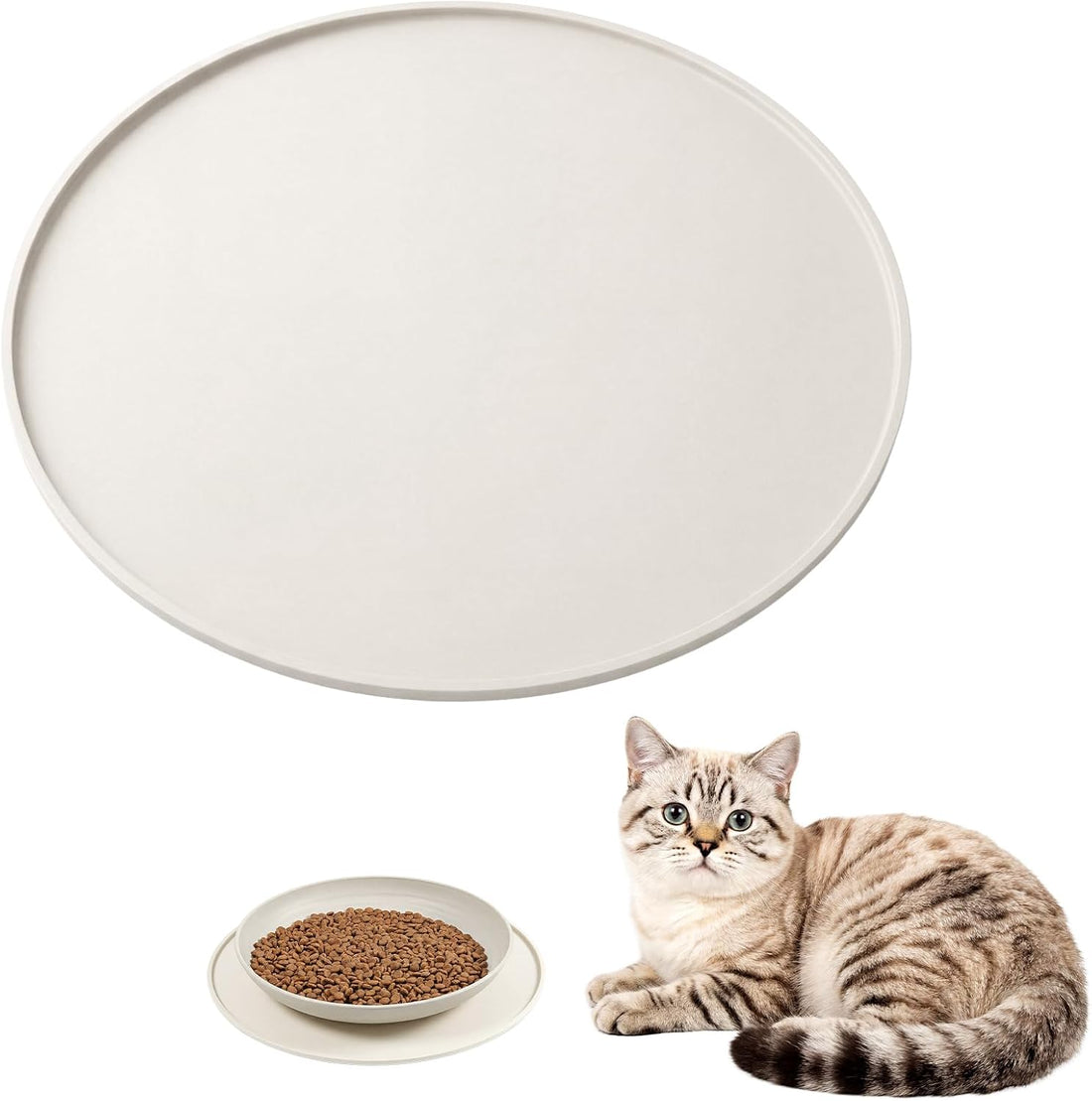 Round Silicone Pet Food Mats for Floor Waterproof