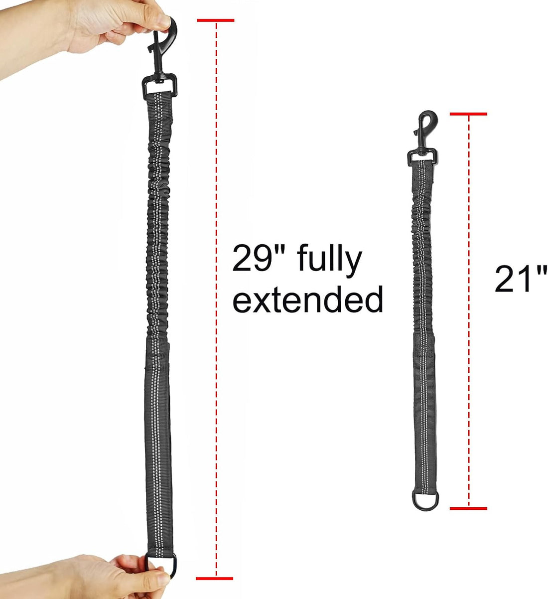 Bungee Dog Leash Extender, 21" Shock Absorbing Leash Extension