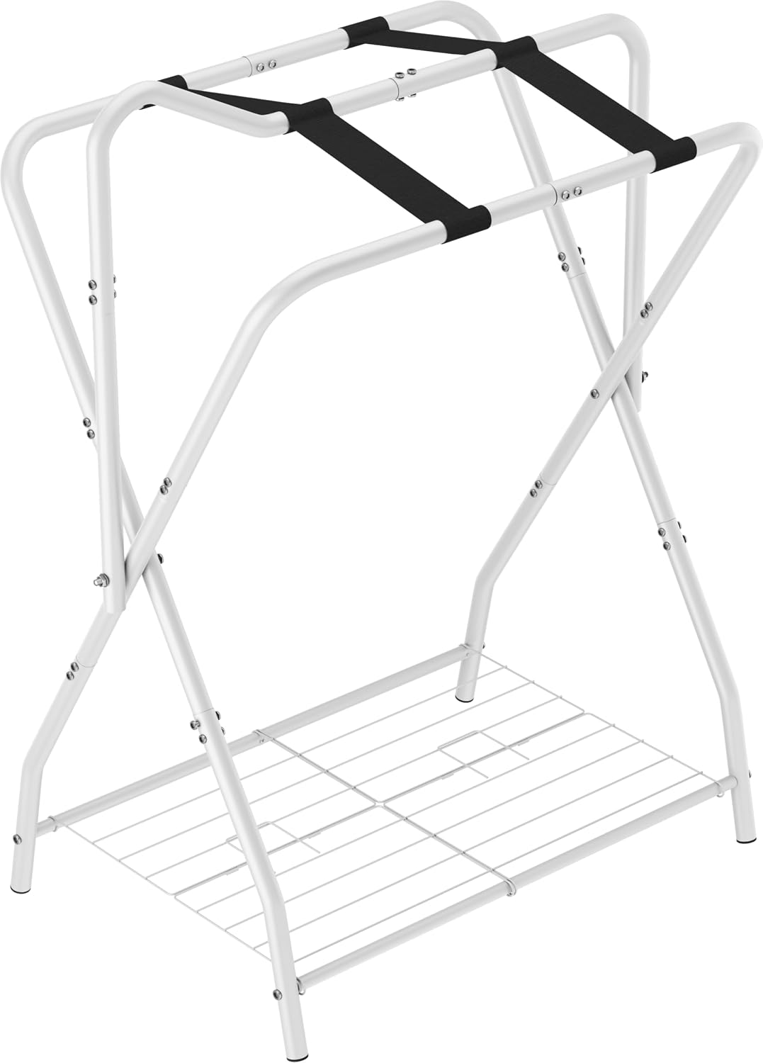 Queension Foldable Saddle Rack with Bottom Storage for Horse Stable