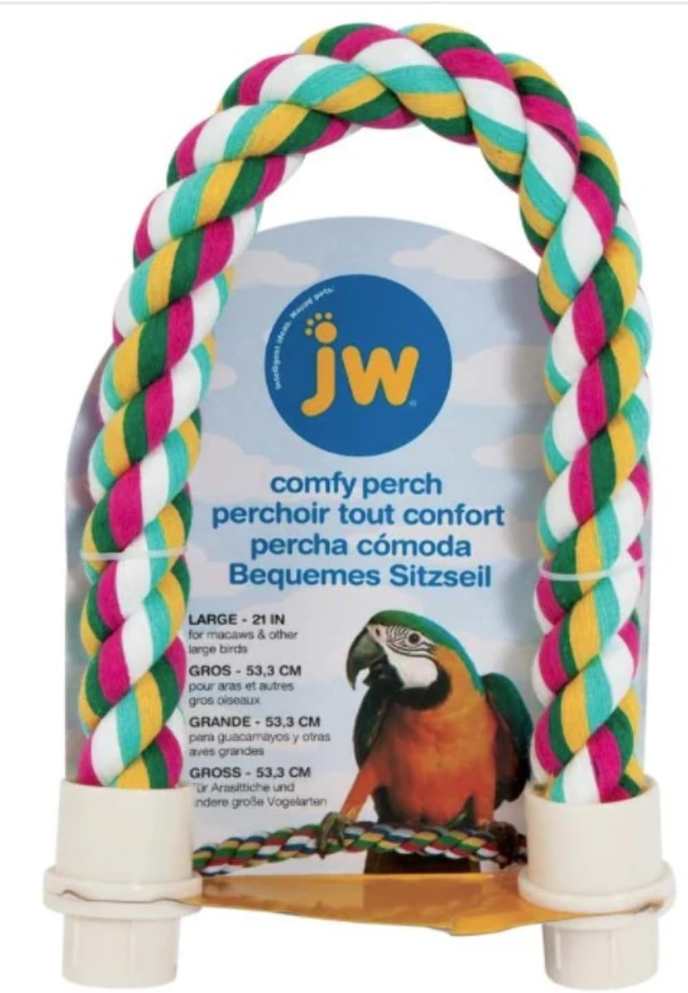 JW Pet Comfy Perch For Birds Flexible Multi-color Rope, Large