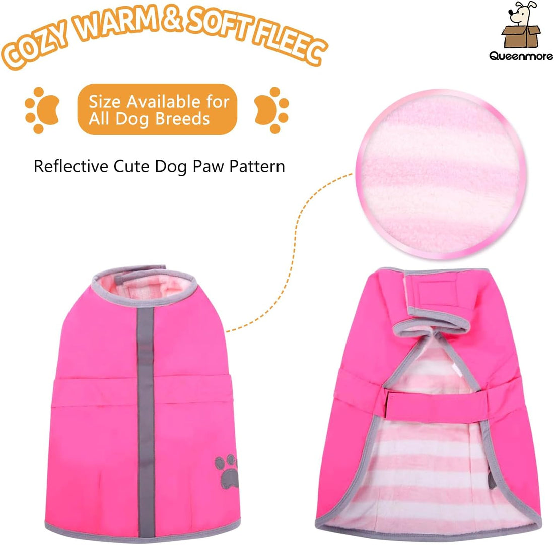 Queenmore Cold Weather Dog Coats Loft Reversible Winter Fleece Dog