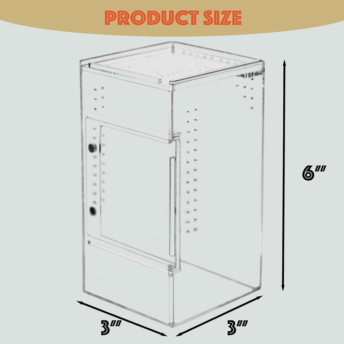 12x12x18 PVC Reptile Enclosure, Front Opening Tank for Reptiles
