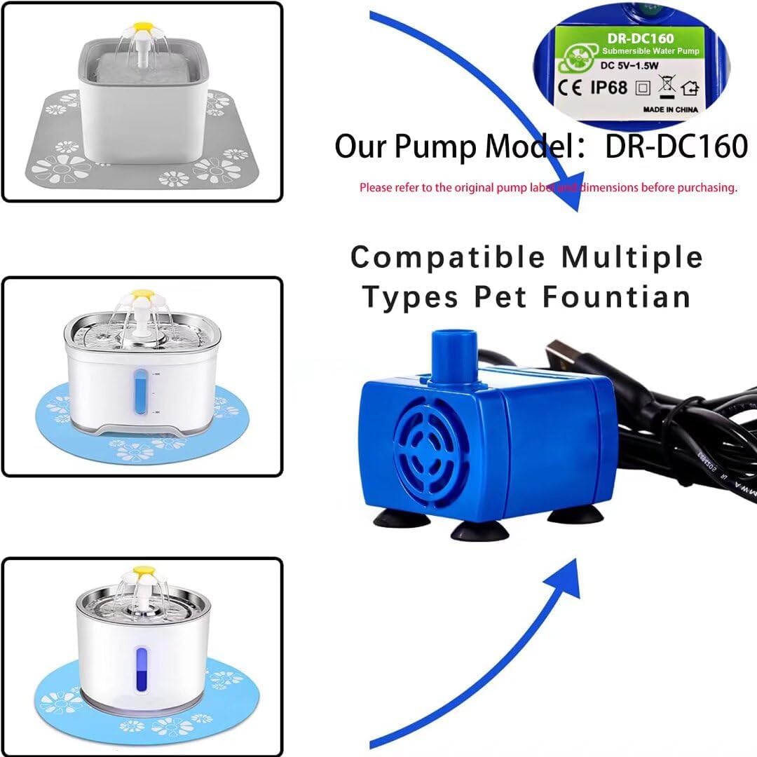 Cat Water Fountain Pump, Pet Water Fountain Pump Replacement Pump