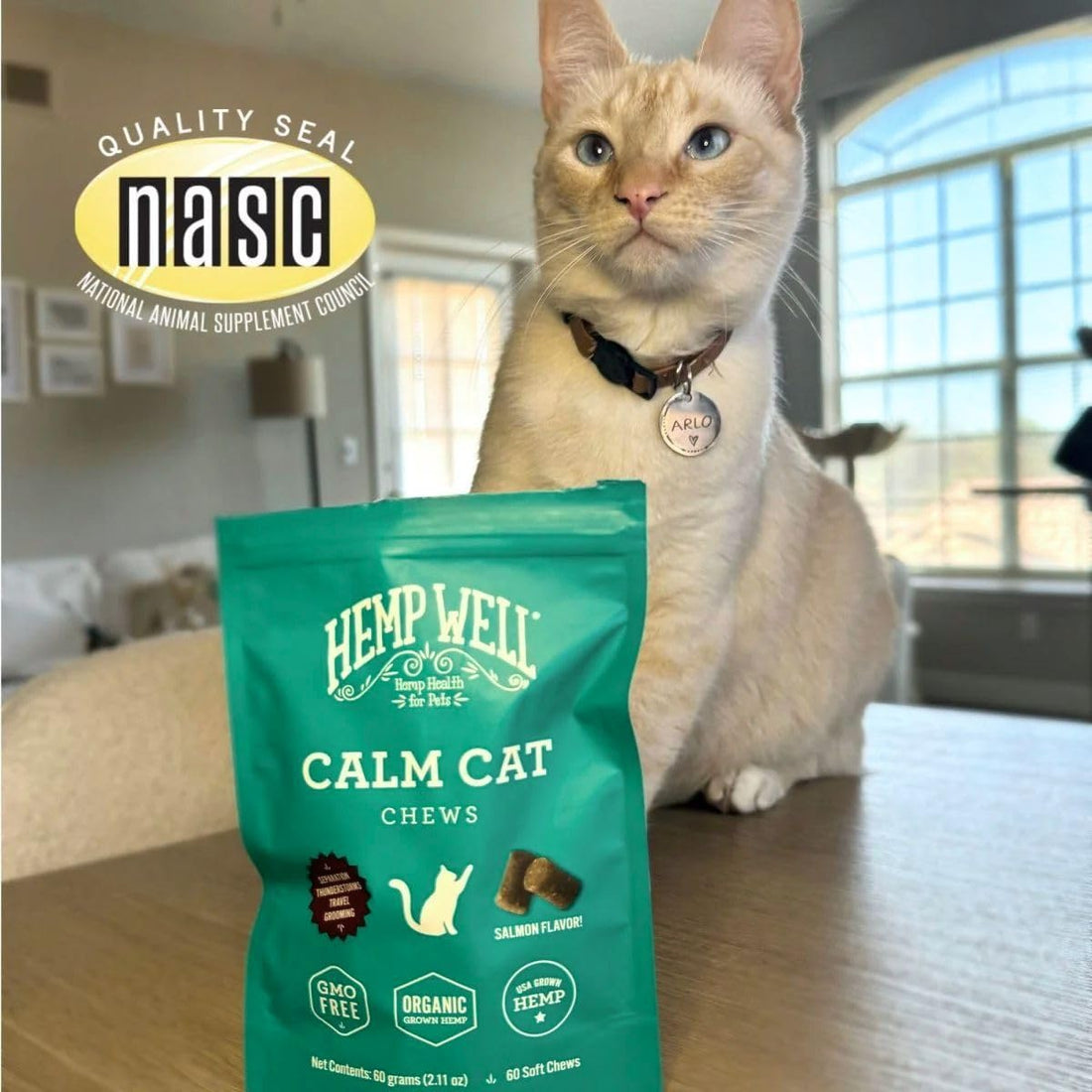 Hemp Well Calm Cat Soft Chews with Organic Hemp, Stress Support