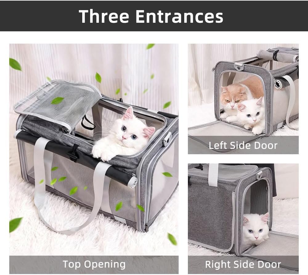 Cat Carrier Soft Sided Dog Carrier with 1 Poop Bags and 5 Pee