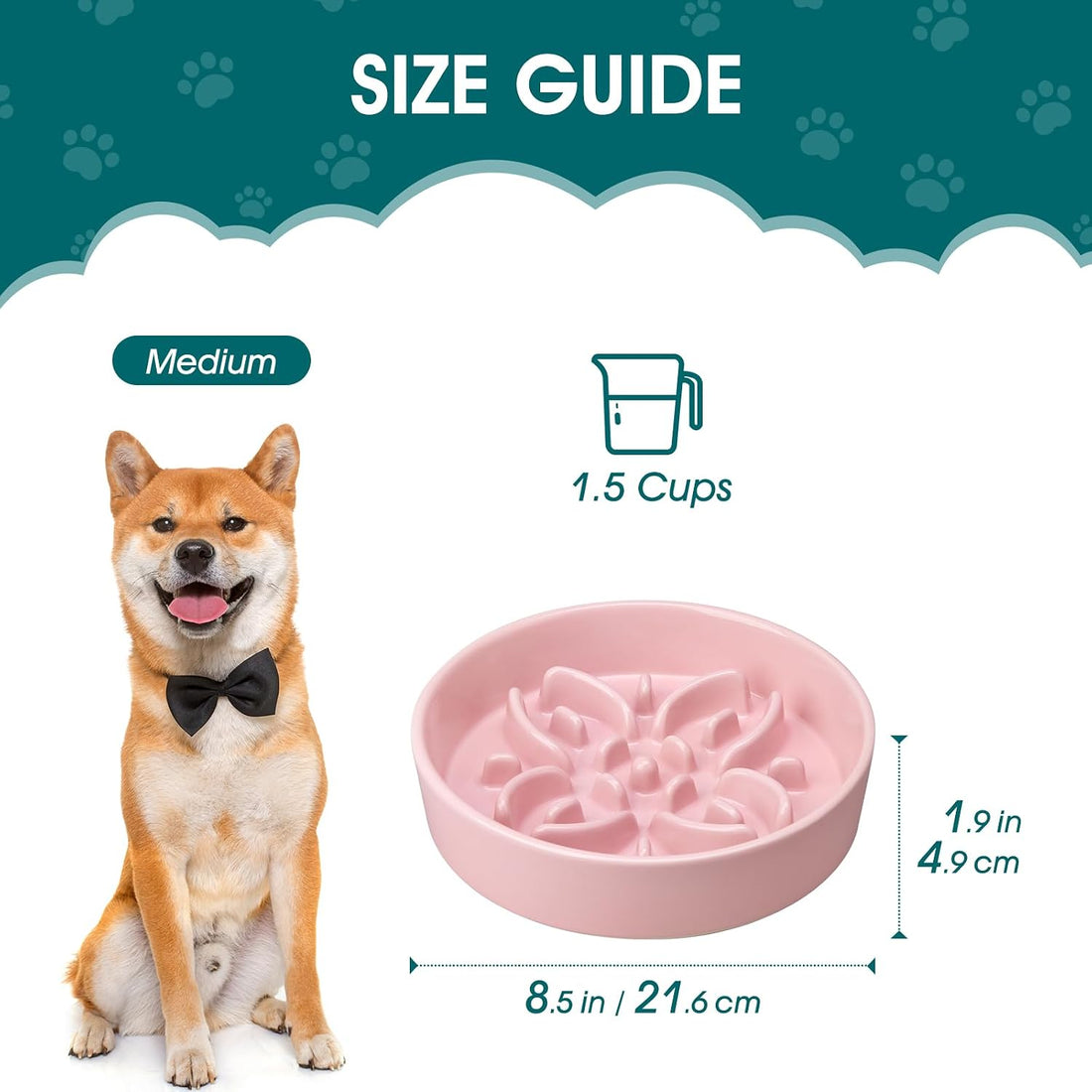 vancasso Ceramic Slow Feeder Dog Bowls