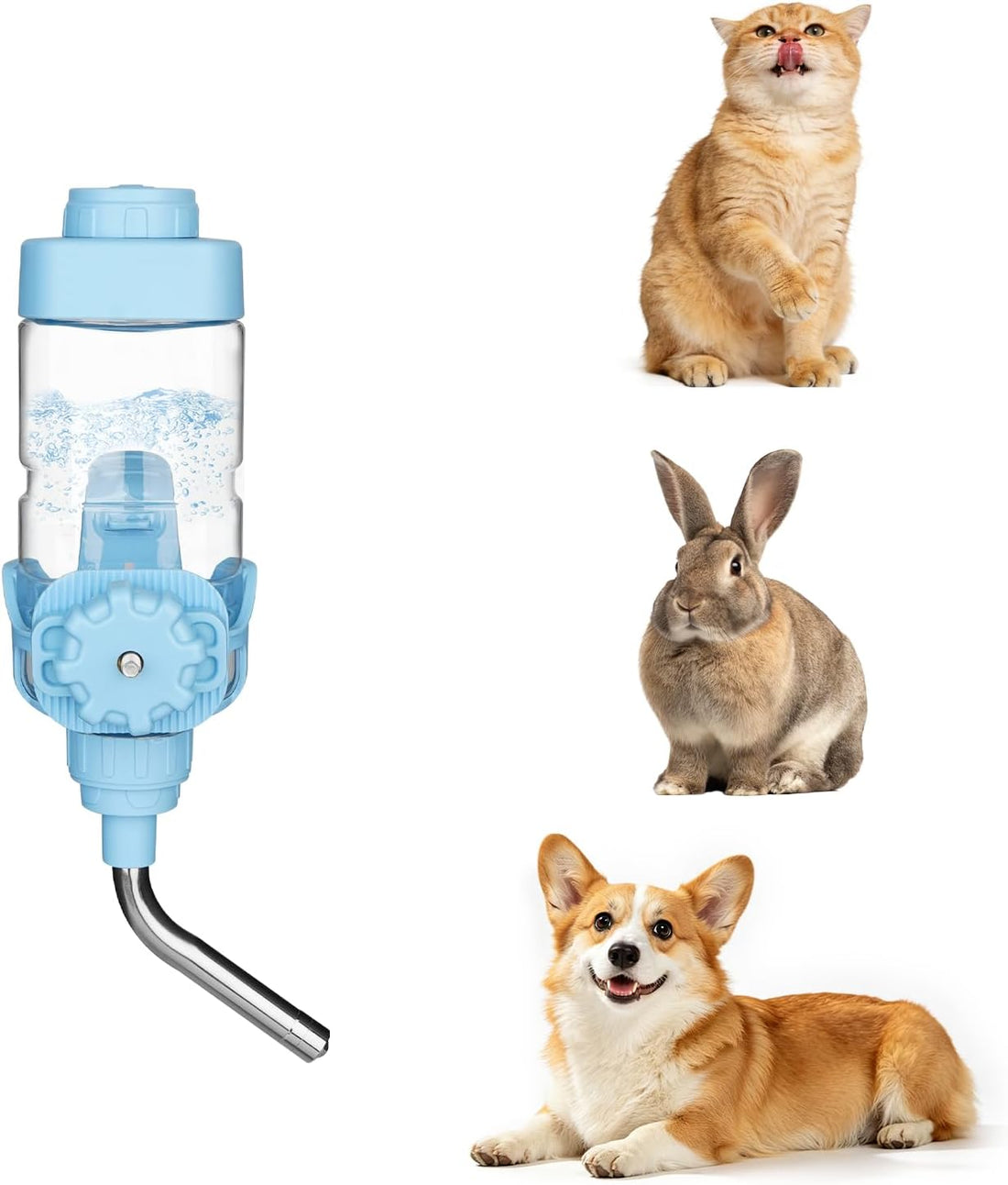 Vannon Water Bottle for Small Animals, 34oz Top-Fill Pet Dispenser
