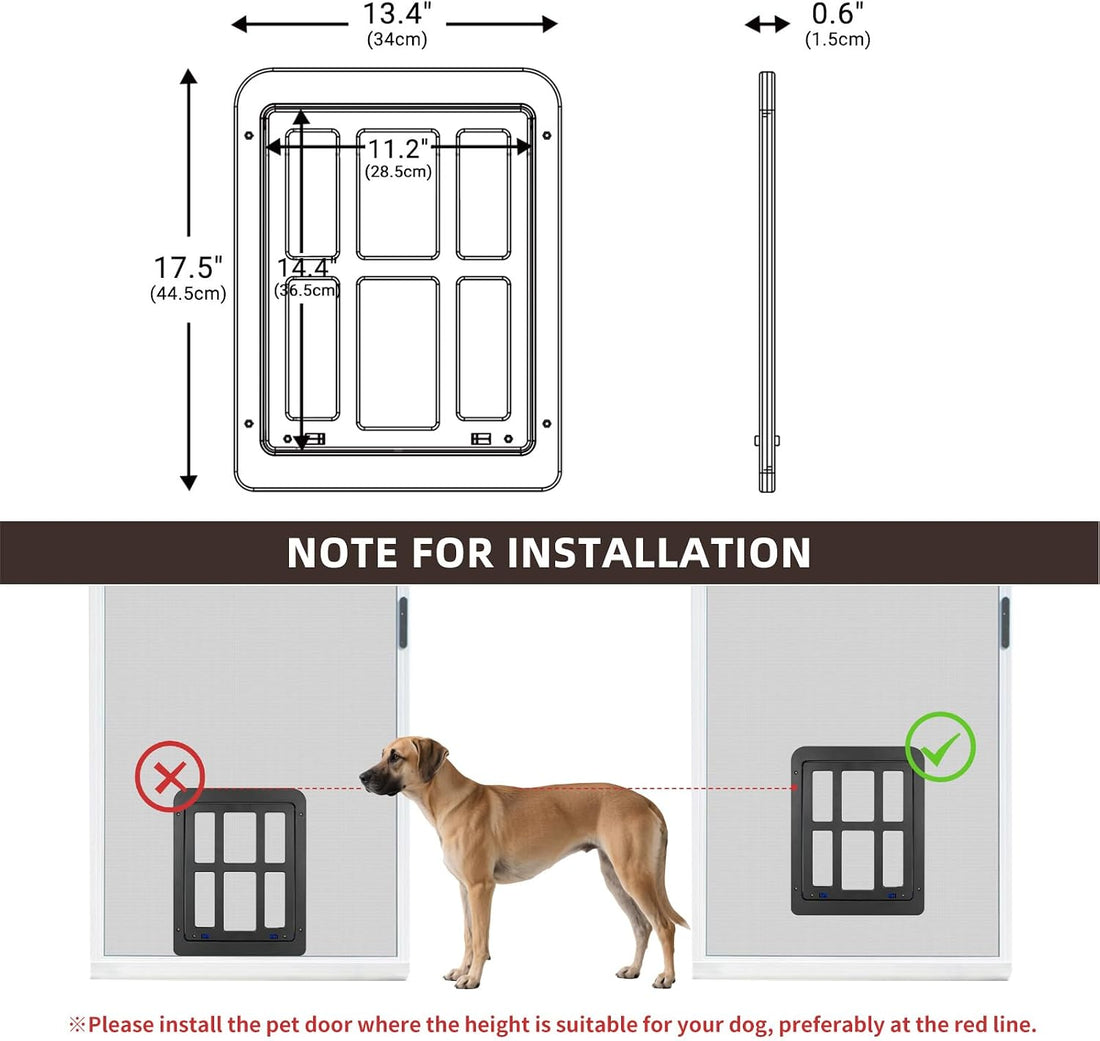 Billionchains Dog Door for Screen Door with Magnetic Auto-Close