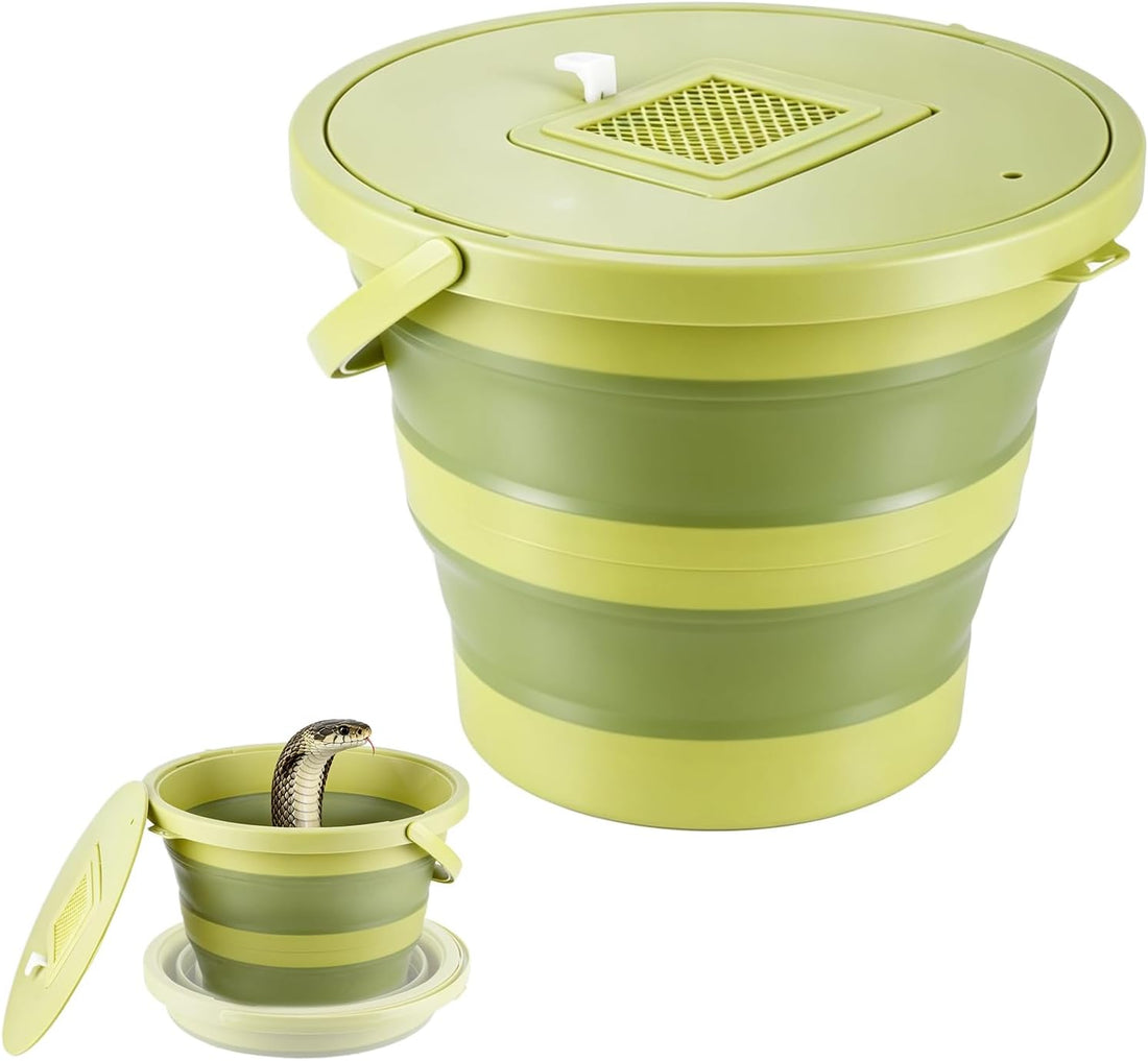 Snake Bucket 15L /4.Gal–Collapsible Container with Vented Seal Lid