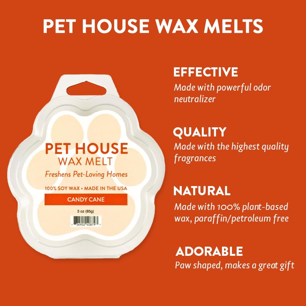 Candy Cane Scented Wax Melts Plant-Based Wax, 2 Pack Pet House