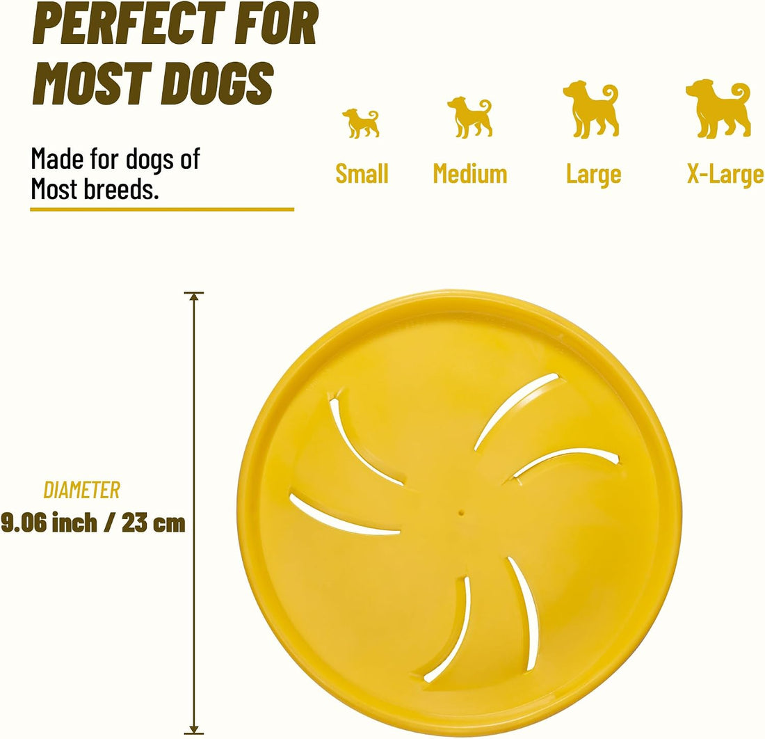 Dog Flying Disc, Flexible TPR Dog Fetch Toy, 9.06 inch