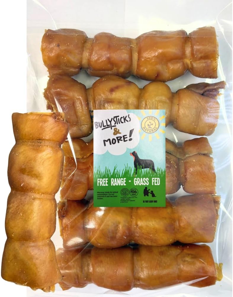 BULLYSTICKS & MORE 6 Inch Pork Collagen Rolls for Dogs