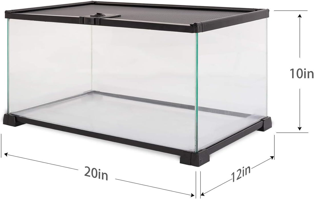 REPTI ZOO 10 Gallon Reptile Tank Glass Natural Cages Terrarium 20" x