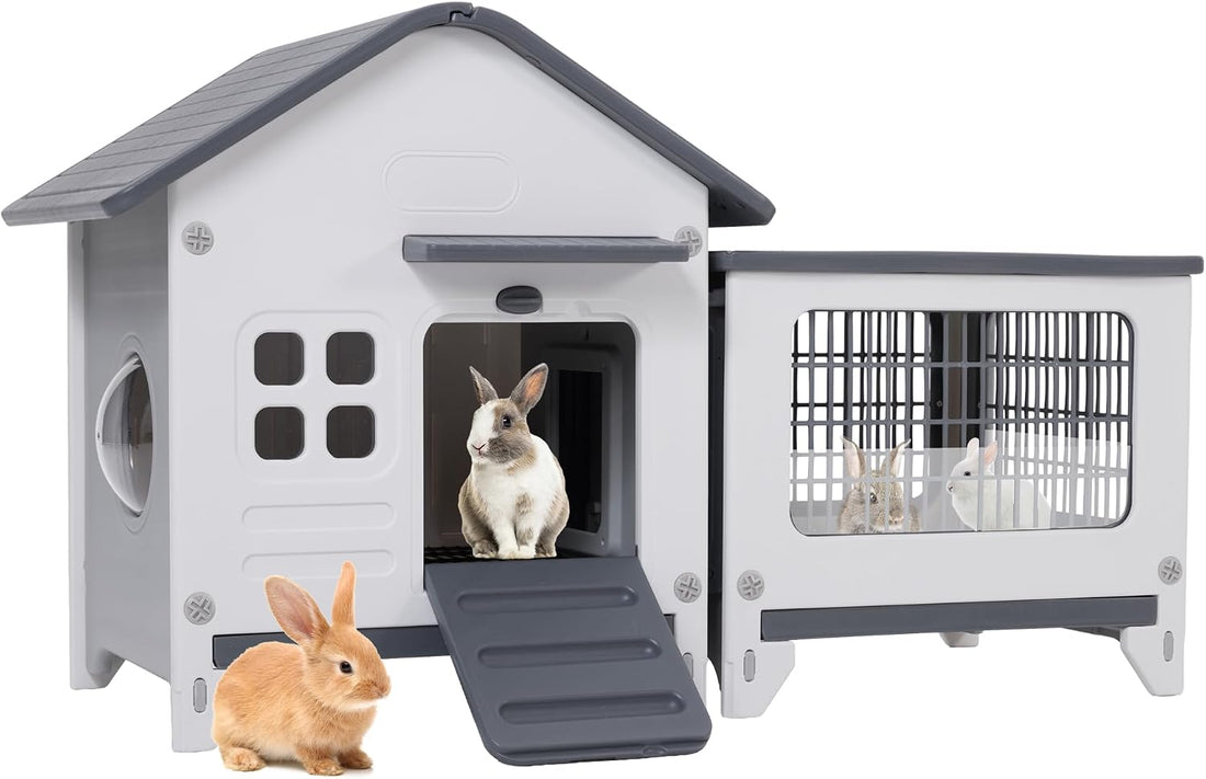 Rabbit Hutch Outdoor Indoor Plastic Bunny Cage Enclosure Guinea Pig