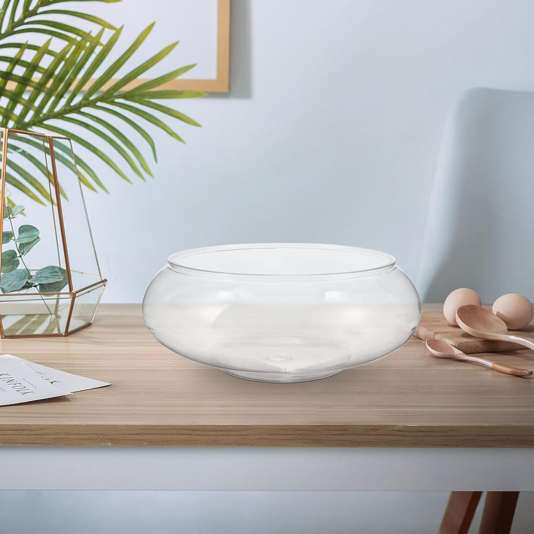 IbErsacs Clear Fish Bowl Vase Bubble Bowl Round Shallow Planter