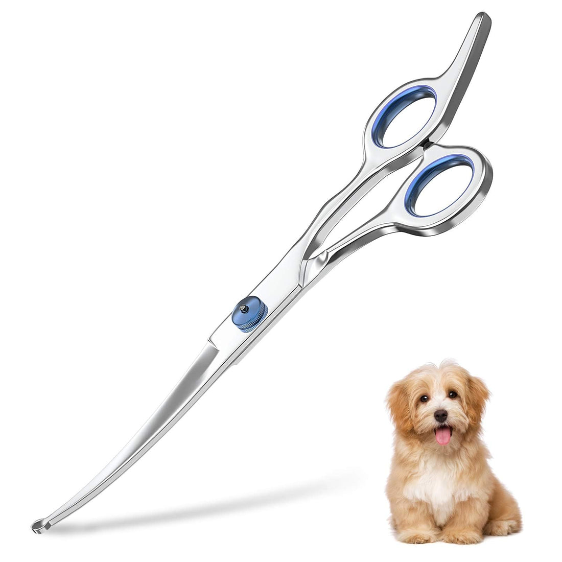 Pets vv 7.5" Curved Dog Grooming Scissors with Safety Round Tips
