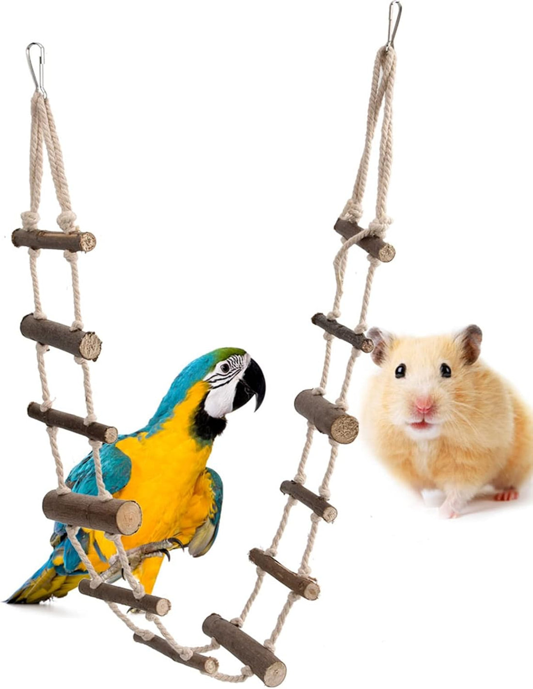 Hamster Wooden Rope Ladder, 39.4in Adjustable Bird Ladders Bridge