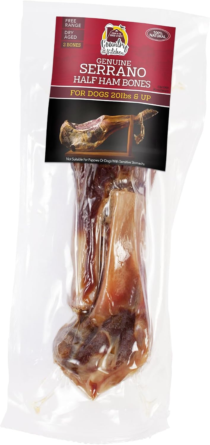Country Kitchen Genuine Serrano Half Ham Bones, for Breeds 20 lbs & Up