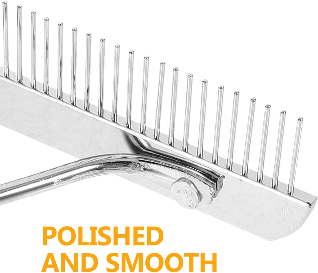 POPETPOP Horse Nail Rake, Undercoat Grooming Rake with Wooden Handle