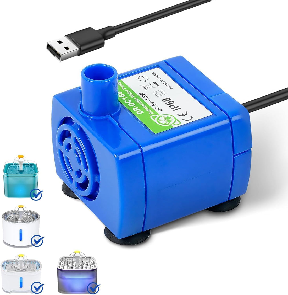 IP68 DR-DC160 submersible water pump Cat Water Fountain Pump