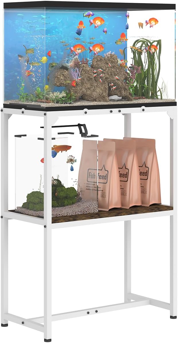 Mondazie 20-30 Gallon Fish Tank Stand, 30" L x 12" W x 32.2" H, White