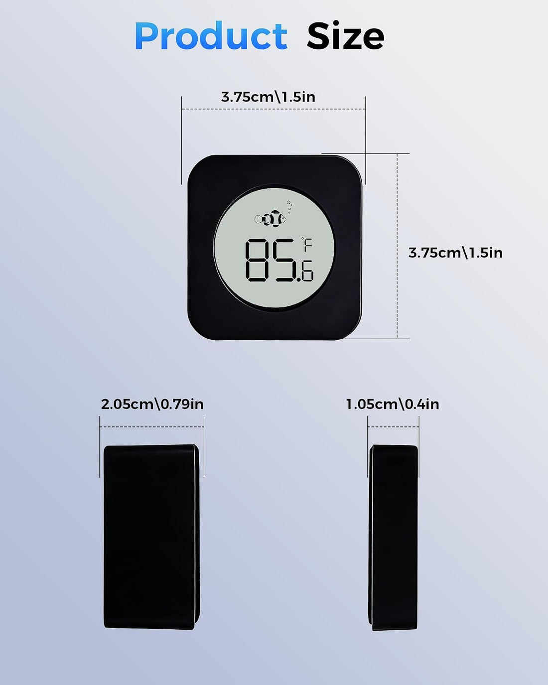 Aquarium Magnetic Cleaner with Thermometer 2 in 1 Fish Nano Tank
