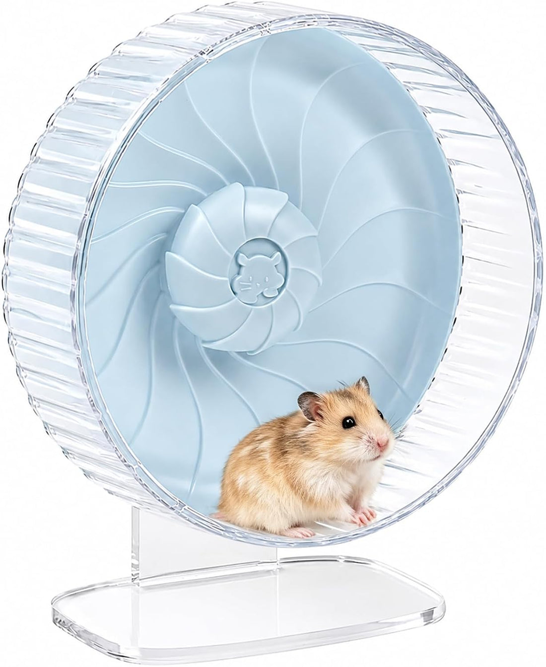 10 inch Silent Hamster Wheel with Adjustable Stand, Large Size, Blue