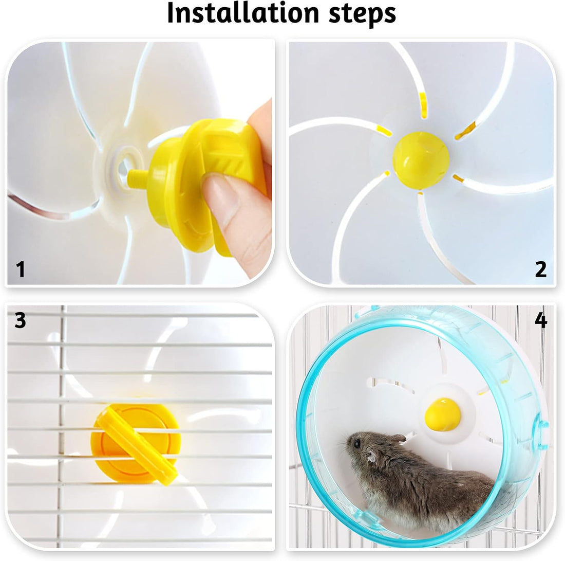 6.9 Inch Silent Hamster Exercise Wheel, Mount on Cage