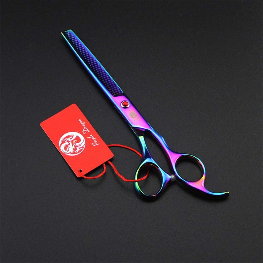 Purple Dragon 7" Dog Grooming Scissors Set with Rhinestone Accent