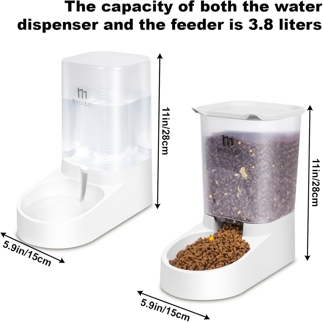 Marchul Dog Feeder, Gravity Cat Feeder and Water Dispenser Set