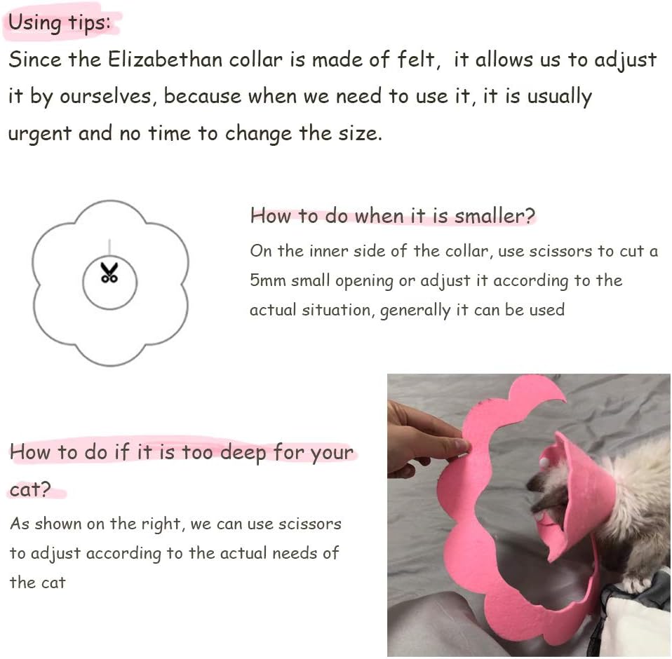 Cat Recovery Collar - Cute Flower Neck Cat Cones After Surgery