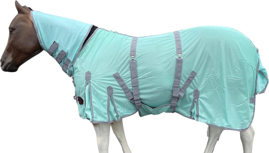 Horse Fly Sheet with Neck & Detachable Belly Band, Lightweight Mesh