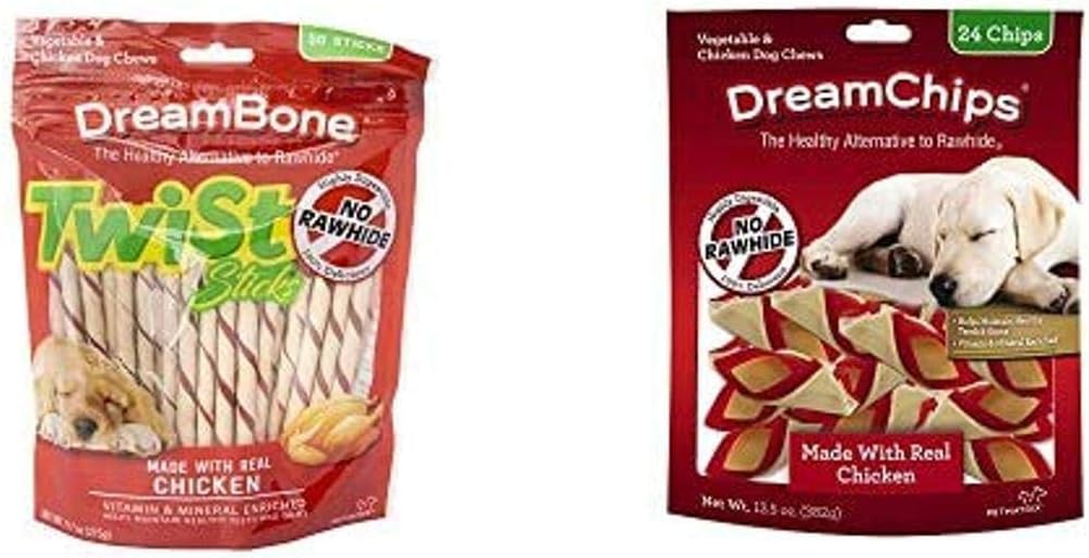 DreamBone Twist Sticks & Chips, Rawhide-Free Chews for Dogs
