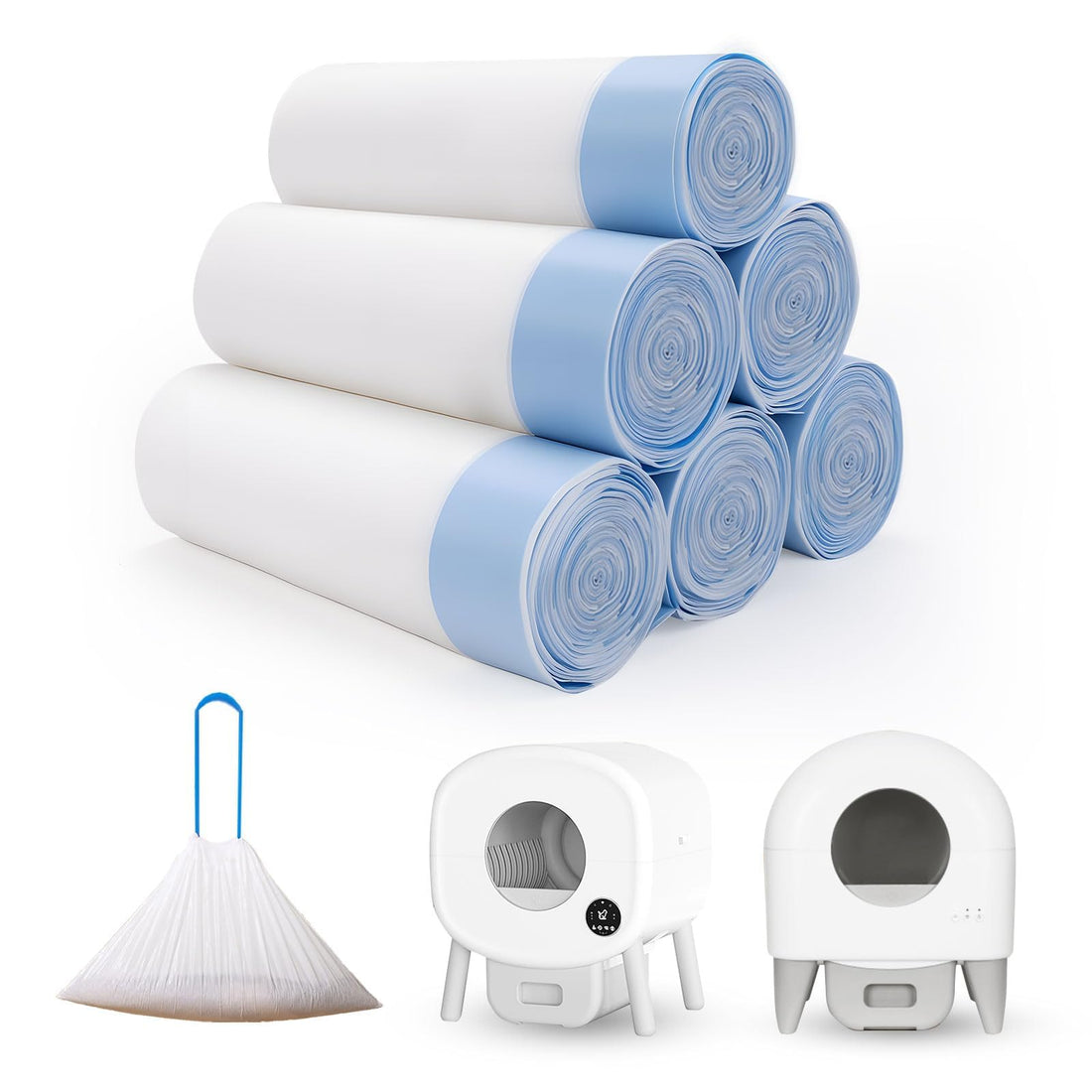 120 Count Cat Litter Box Liners for Fumoi and Fsitego Self Cleaning