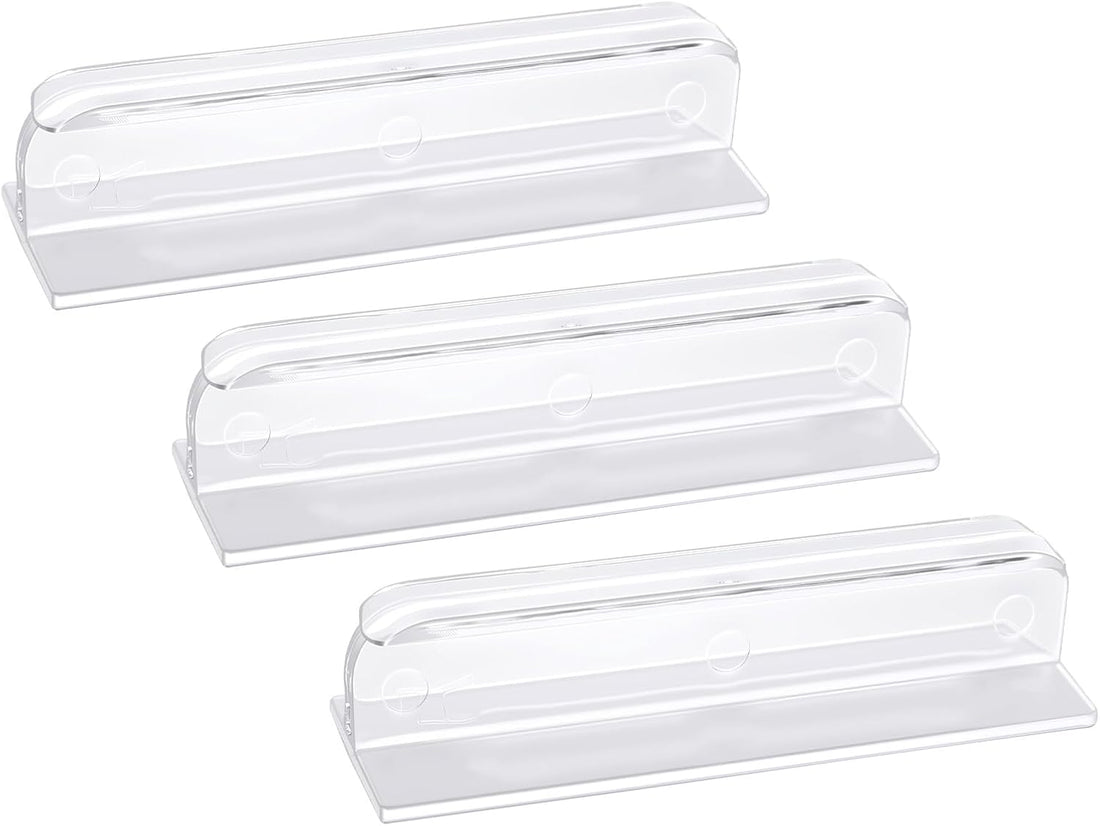3 Pack Glass Canopy Handles, Clear Plastic, Without adhesive backing
