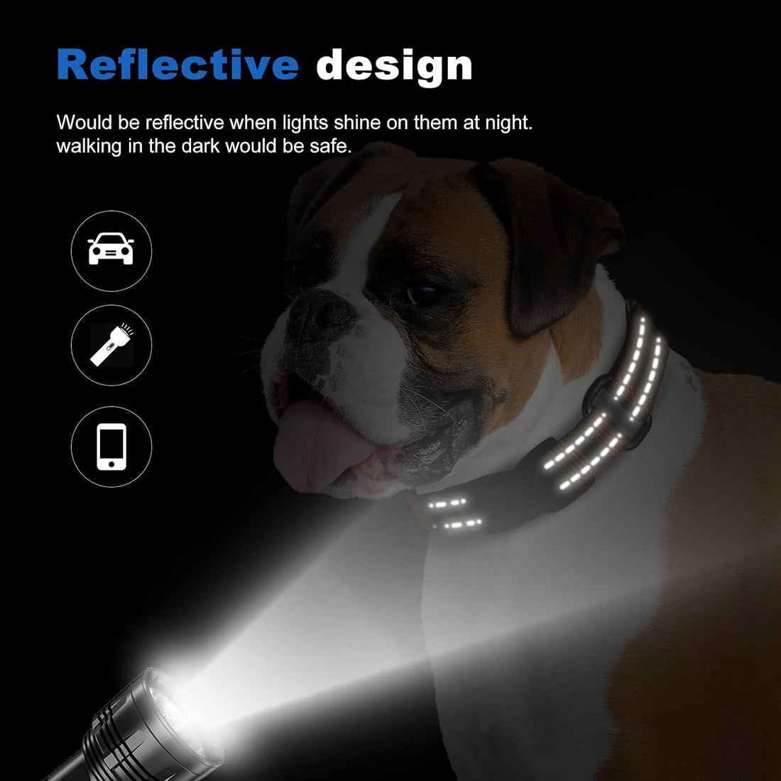 Reflective Martingale Dog Collars. Dog Collar with Quick Release