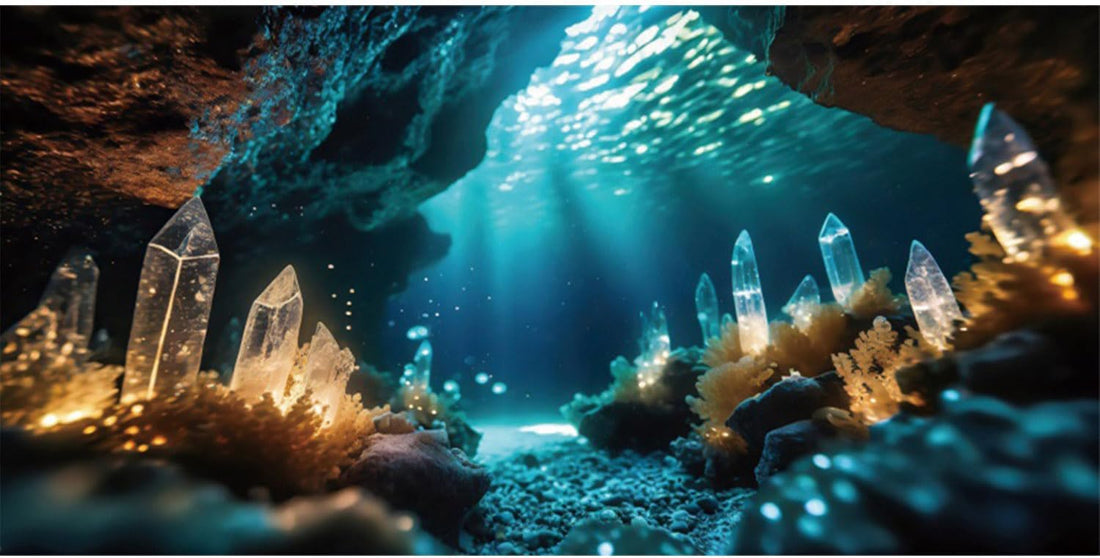 48x20 in Under Sea Aquarium Backdrop Crystal Rock Fish Tank Background