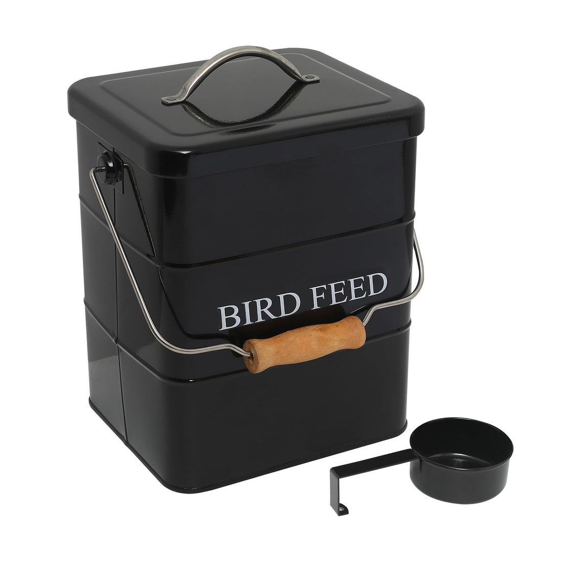 Brabtod Bird Seed Storage Container Airtight,5~6LB Metal Bird Food