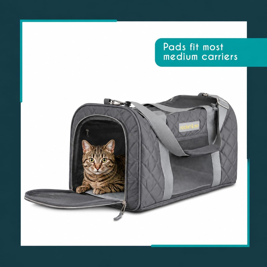 rocket & rex Premium Washable Pet Carrier Pads, Reusable