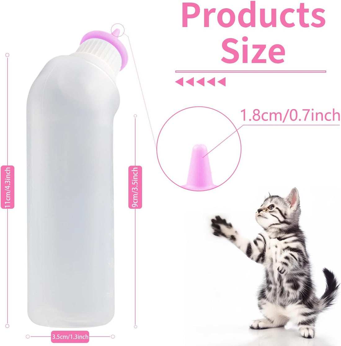 Xuandea 5Pack Kitten Bottle for Nursing Puppy Milk Kitten Bottles